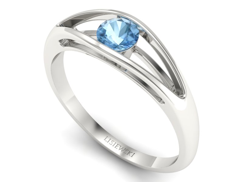 Złoty pierścionek z topazem białe złoto - p16239ba — zdjęcie 3