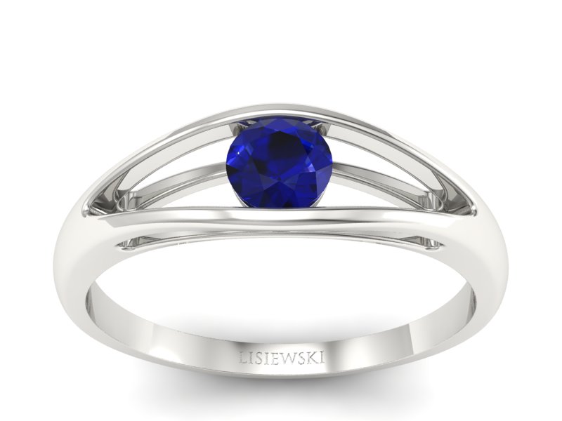 Złoty pierścionek ze spinelem białe złoto - p16239bsp