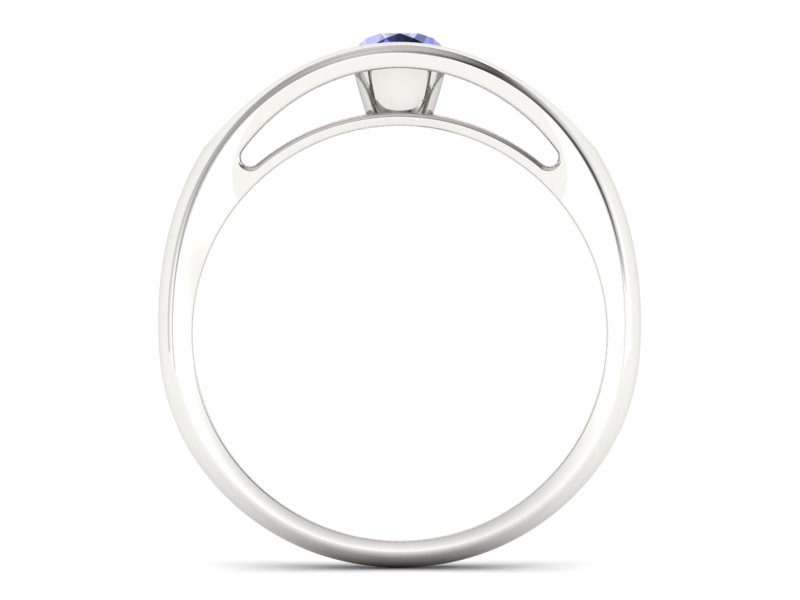 Złoty pierścionek z tanzanitem białe złoto - p16239bt — zdjęcie 2