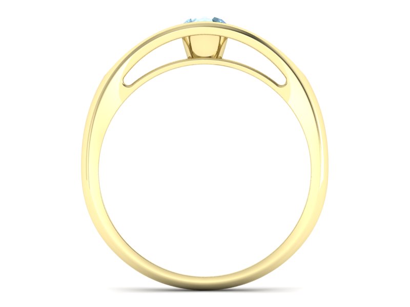Złoty pierścionek z topazem żółte złoto - p16239za — zdjęcie 2