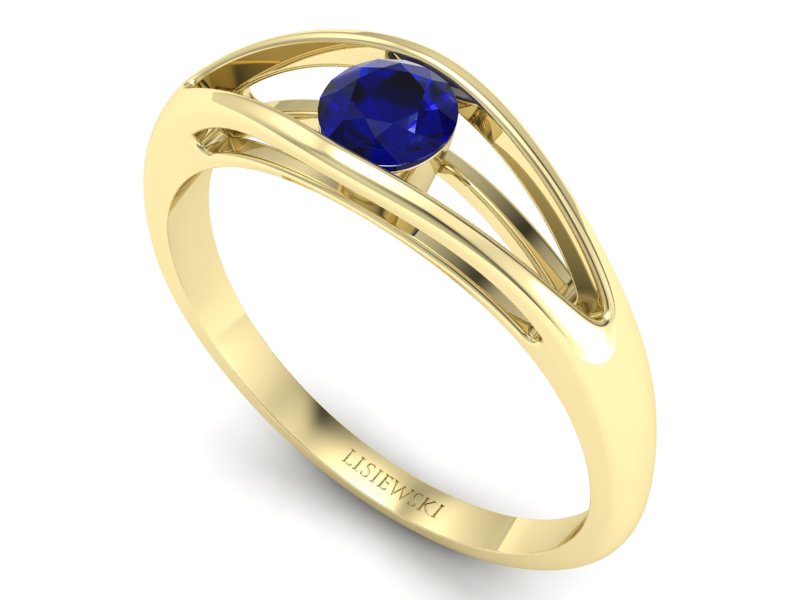 Złoty pierścionek ze spinelem - p16239zsp — zdjęcie 3
