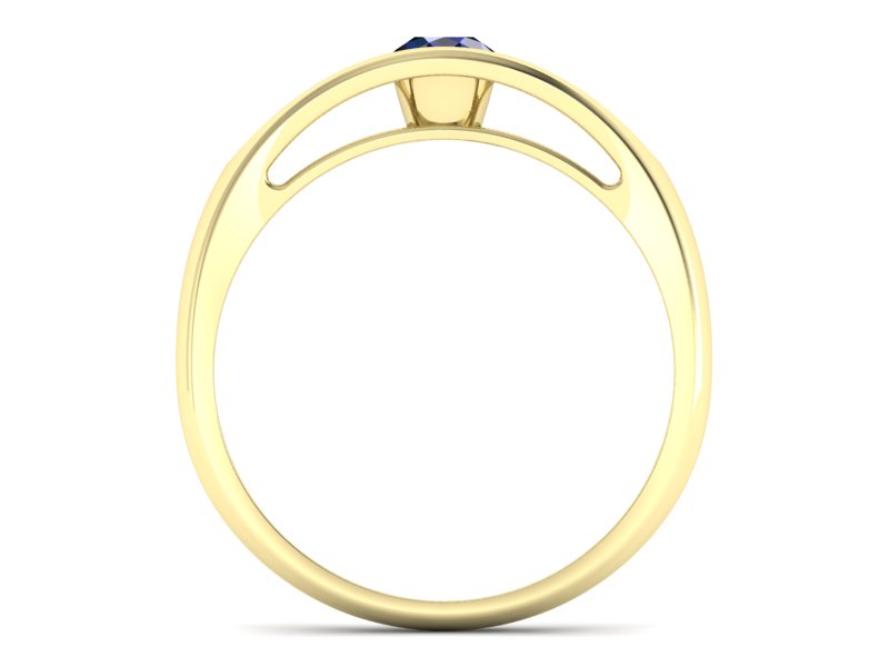 Złoty pierścionek z szafirem żółte złoto - p16239zsz — zdjęcie 2