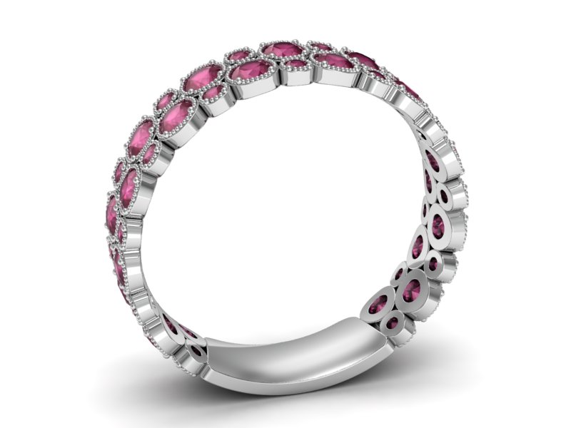 Obrączka białe złoto z rubinami - p16240br — zdjęcie 3