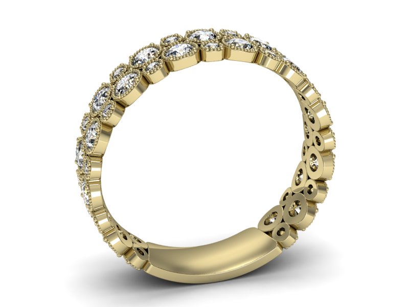 Obrączka z brylantami żółte złoto - p16240z — zdjęcie 3