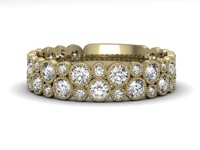 Obrączka z brylantami żółte złoto - p16240z — zdjęcie 2