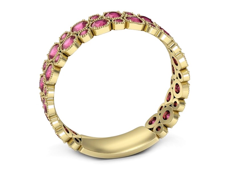 Obrączka z rubinami żółte złoto - p16240zr — zdjęcie 3