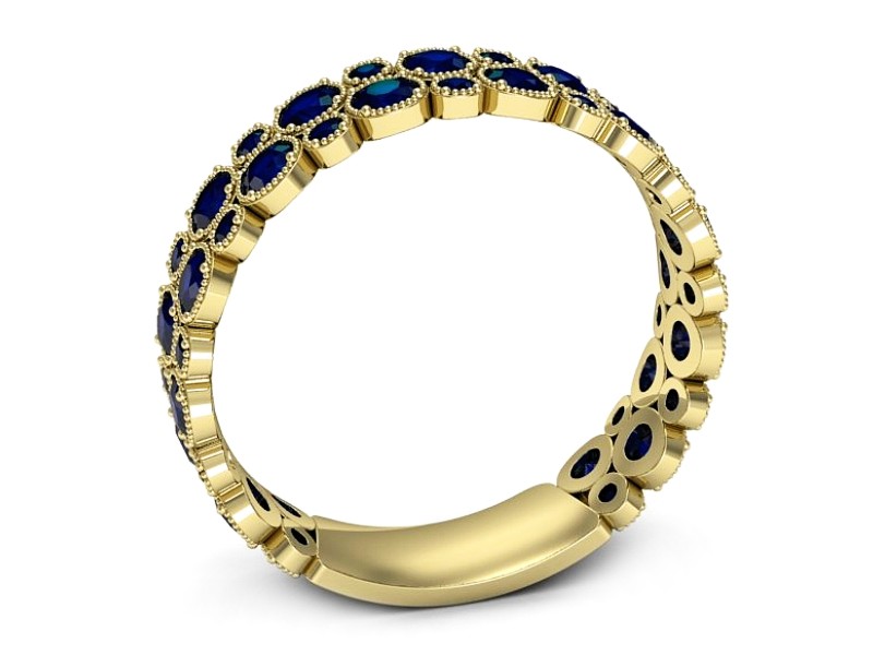 Obrączka z szafirami żółte złoto - p16240zsz — zdjęcie 3