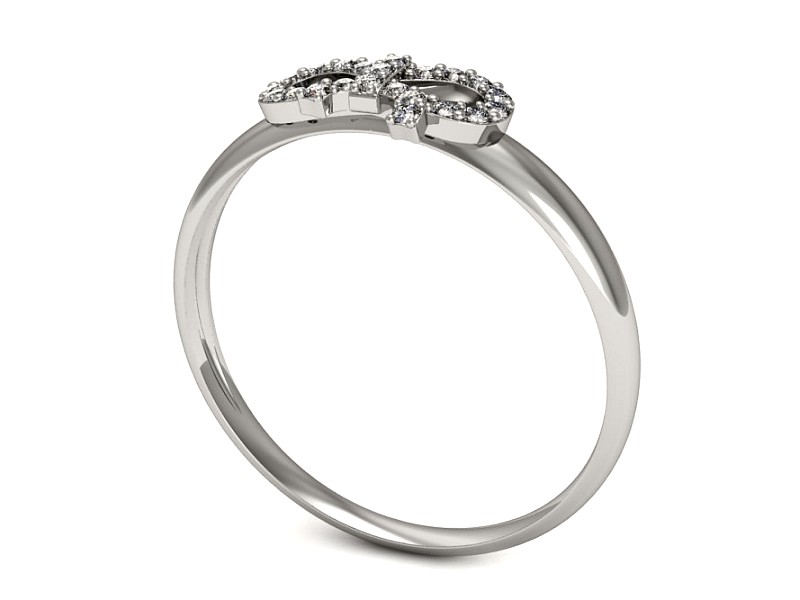 Pierścionek zaręczynowy z brylantami białe złoto - p16241b — zdjęcie 3