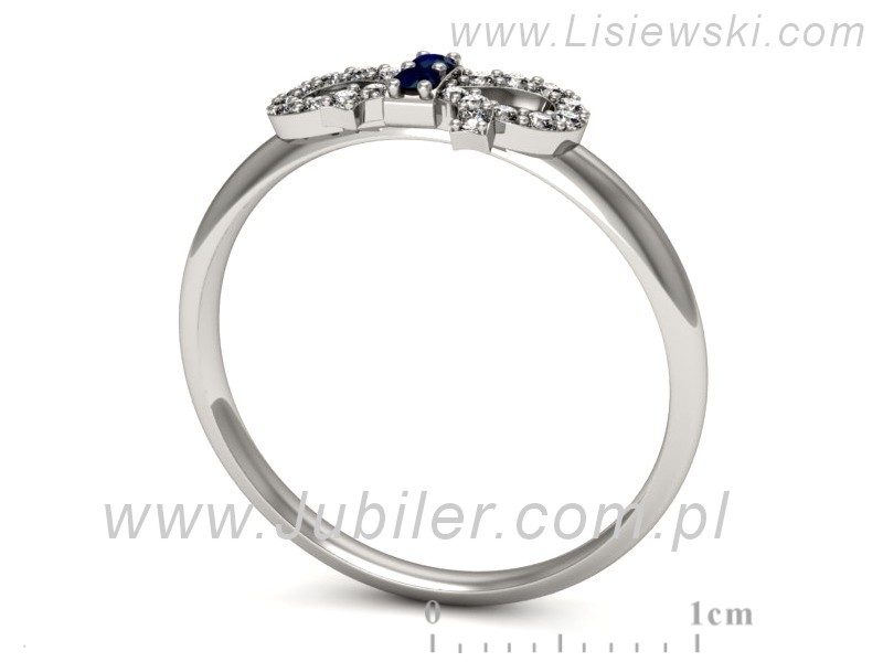Pierścionek białe złoto z szafirami i brylantami - p16241bsz — zdjęcie 3