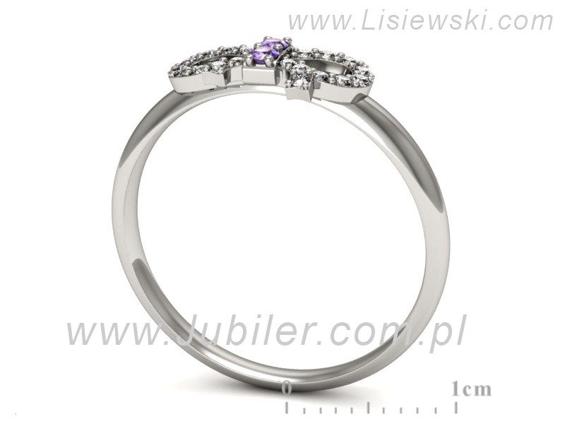 Złoty pierścionek z tanzanitami i brylantami - p16241bt — zdjęcie 3