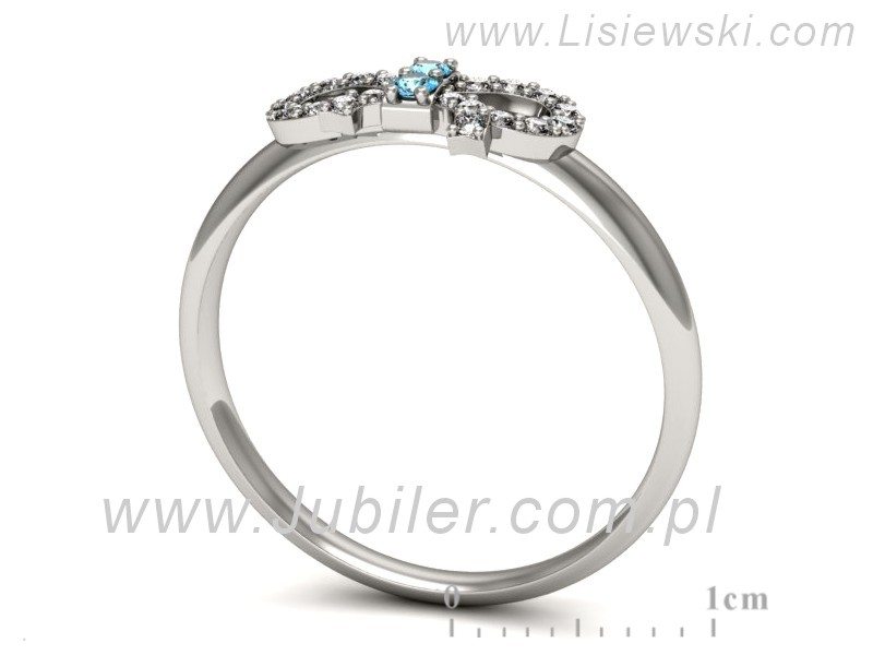 Pierścionek białe złoto z topazami z brylantami - p16241btp — zdjęcie 3