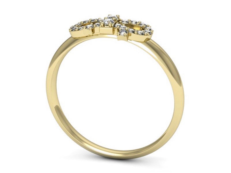 Złoty pierścionek z brylantami żółte złoto - p16241z — zdjęcie 3