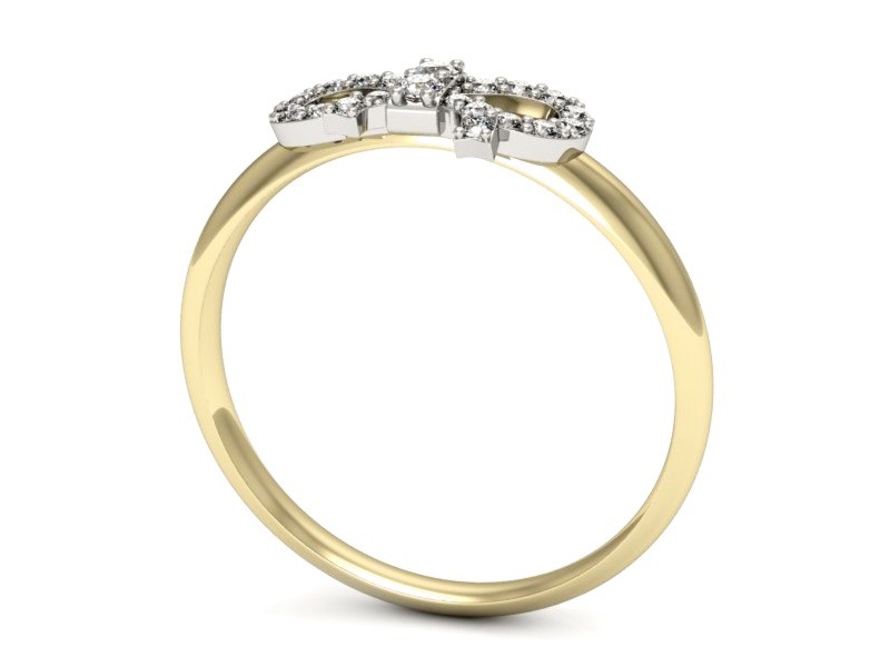 Pierścionek z diamentami żółte i białe złoto - p16241zb — zdjęcie 3