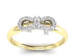 Pierścionek z diamentami żółte i białe złoto - p16241zb