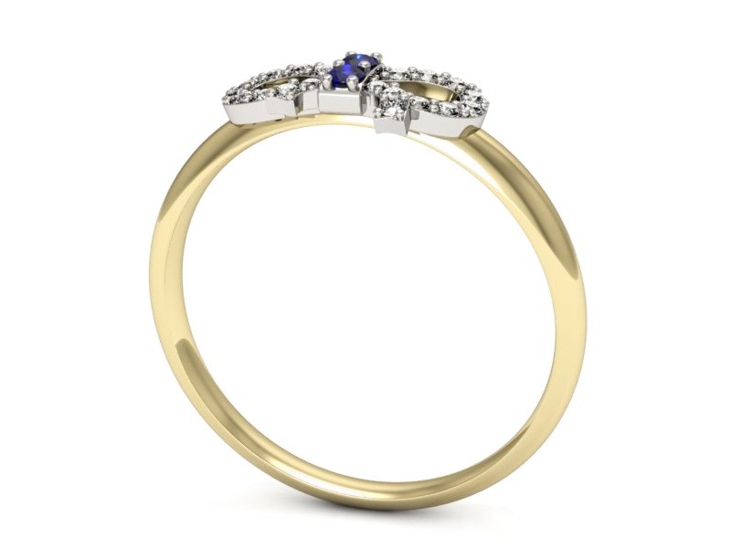 Pierścionek z szafirami i brylantami - p16241zbszc — zdjęcie 3
