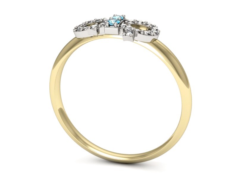Pierścionek topazy i diamenty żółte białe złoto - p16241zbtp — zdjęcie 3