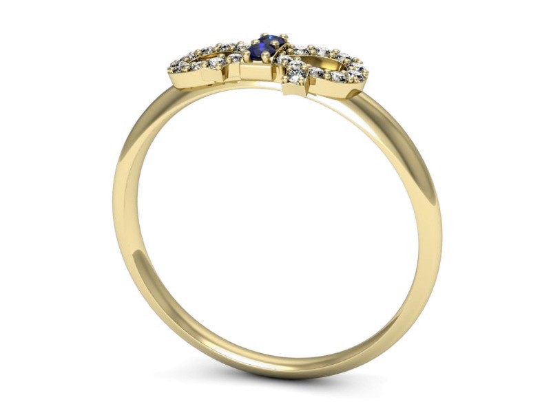Pierścionek szafirami i diamentami żółte złoto - p16241zszc — zdjęcie 3