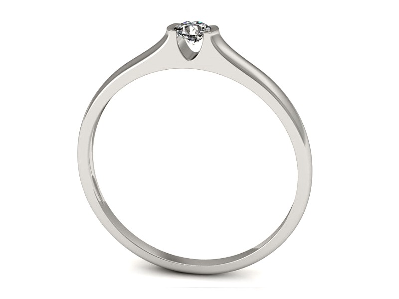 Złoty pierścionek z brylantem białe złoto - p16243b — zdjęcie 3