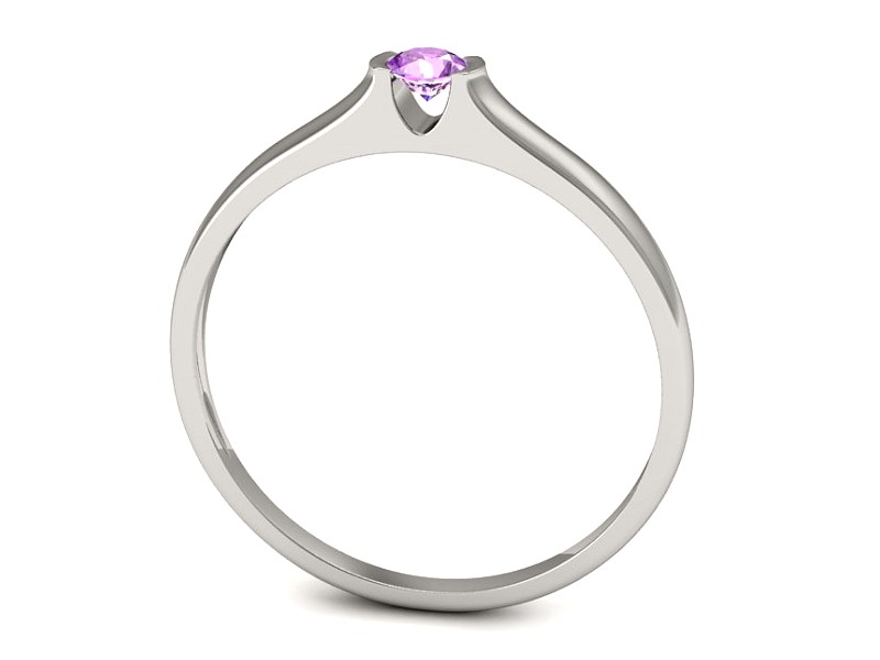 Złoty pierścionek z ametystem białe złoto - p16243bat — zdjęcie 3