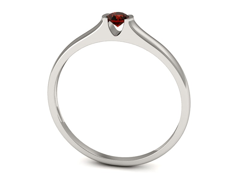 Złoty pierścionek z granatem białe złoto - p16243bgr — zdjęcie 3