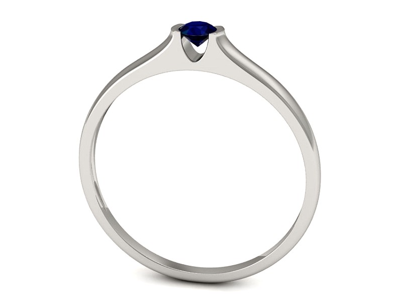 Złoty pierścionek z szafirem białe złoto - p16243bsz — zdjęcie 3