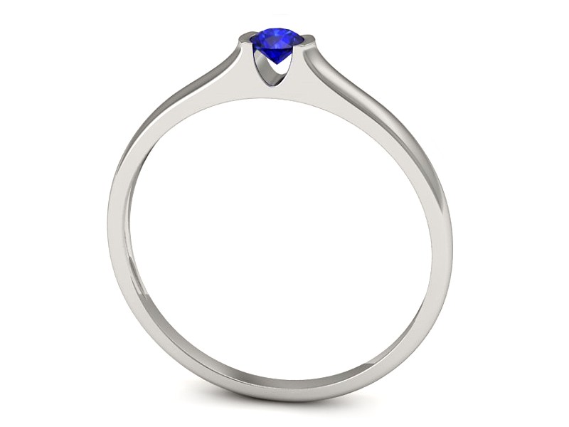 Złoty pierścionek z szafirem białe złoto - p16243bszc — zdjęcie 3