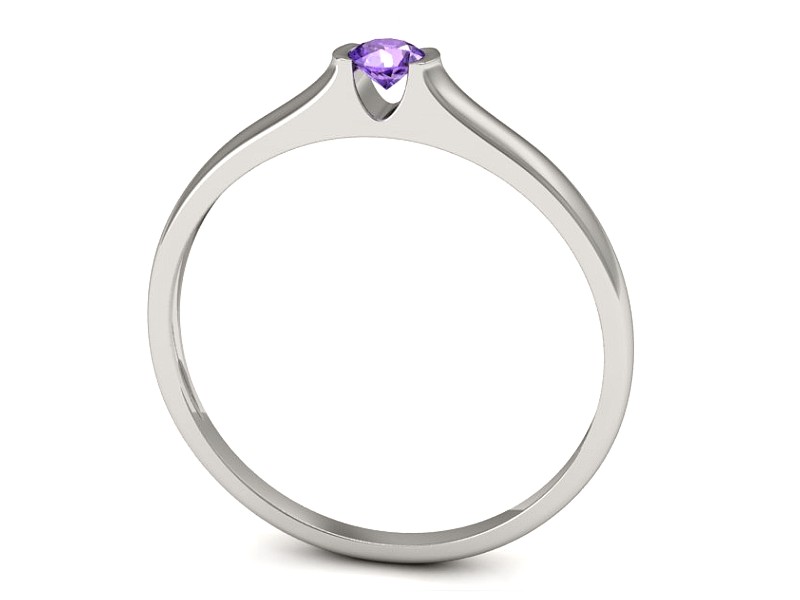 Złoty pierścionek z tanzanitem białe złoto - p16243bt — zdjęcie 3