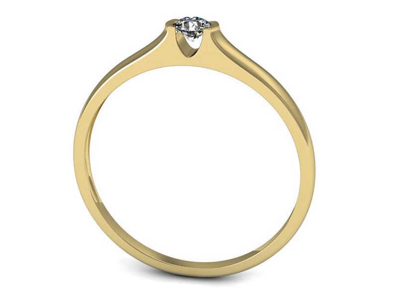 Złoty pierścionek z brylantem żółte złoto - p16243z — zdjęcie 3