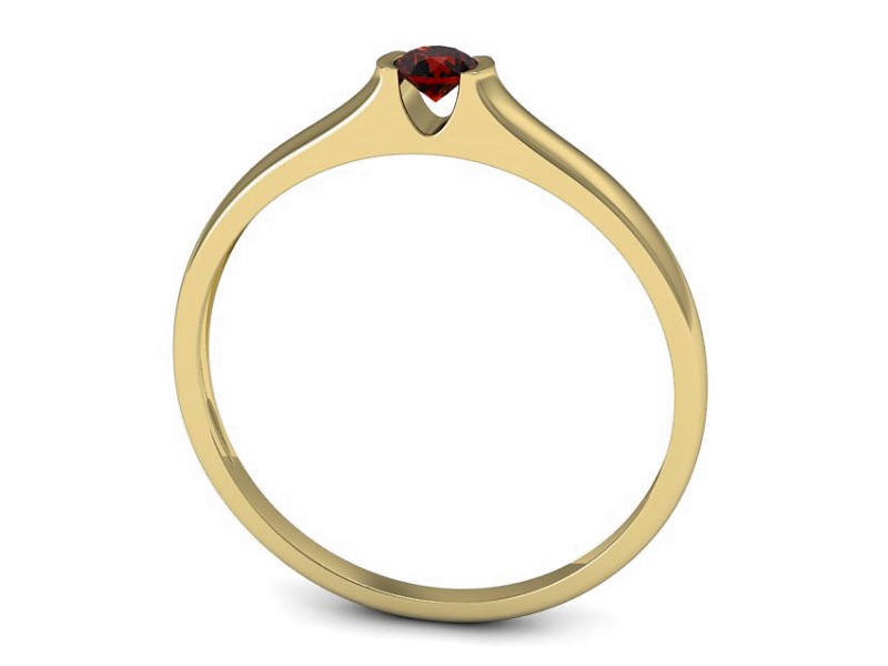 Złoty pierścionek z granatem żółte złoto - p16243zgr — zdjęcie 3