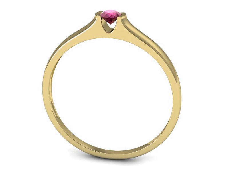 Złoty pierścionek z rubinem żółte złoto - p16243zr — zdjęcie 3