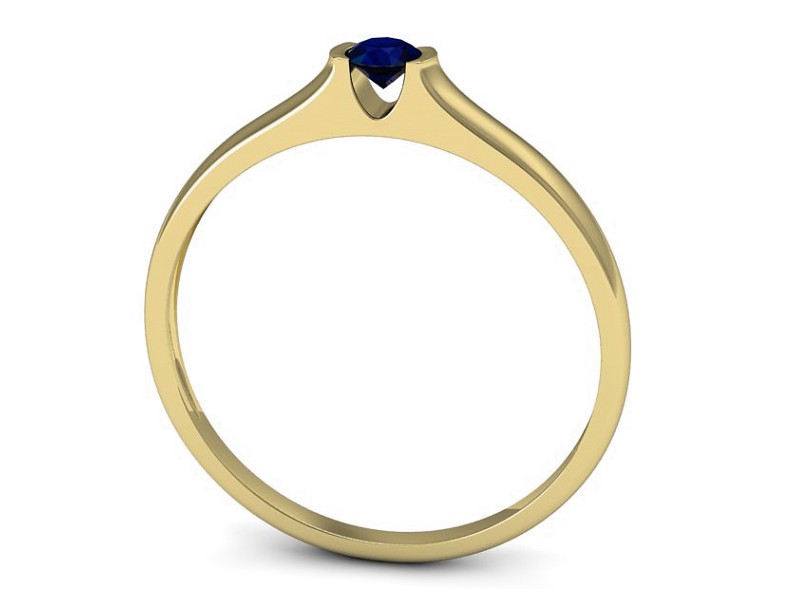 Złoty pierścionek z szafirem żółte złoto - p16243zsz — zdjęcie 3