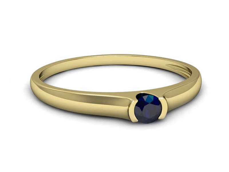 Złoty pierścionek z szafirem żółte złoto - p16243zsz — zdjęcie 2