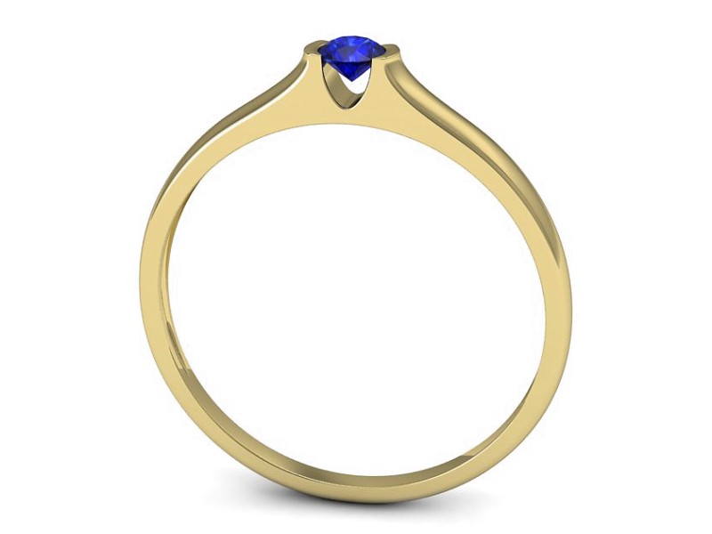 Złoty pierścionek z szafirem żółte złoto - p16243zszc — zdjęcie 3