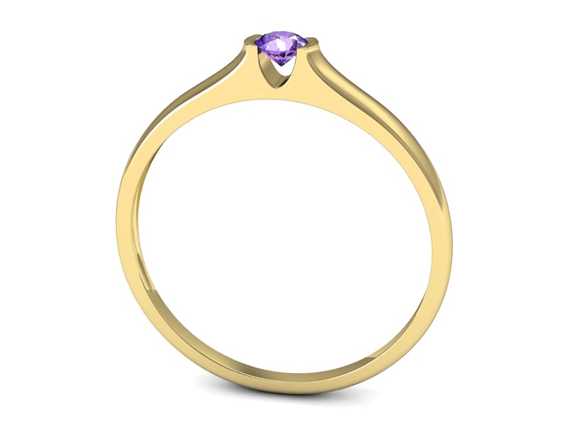 Złoty pierścionek z tanzanitem żółte złoto - p16243zt — zdjęcie 3