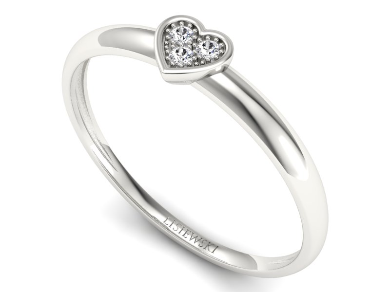 Złoty pierścionek z brylantami białe złoto - p16244b — zdjęcie 3