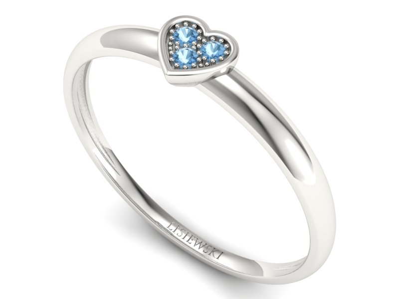 Złoty pierścionek białe złoto z topazami - p16244btp — zdjęcie 3