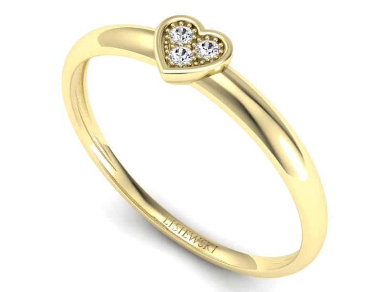 Złoty pierścionek z brylantami żółte złoto - p16244z — zdjęcie 3
