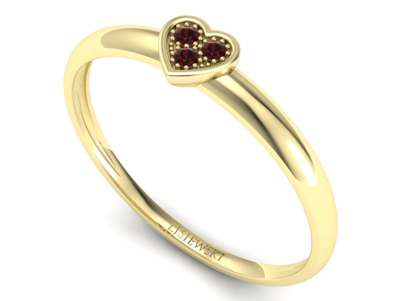 Złoty pierścionek z granatami żółte złoto - p16244zgr — zdjęcie 3