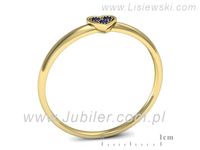Złoty Pierścionek z szafirami żółte złoto szafir - p16244zszc- 3