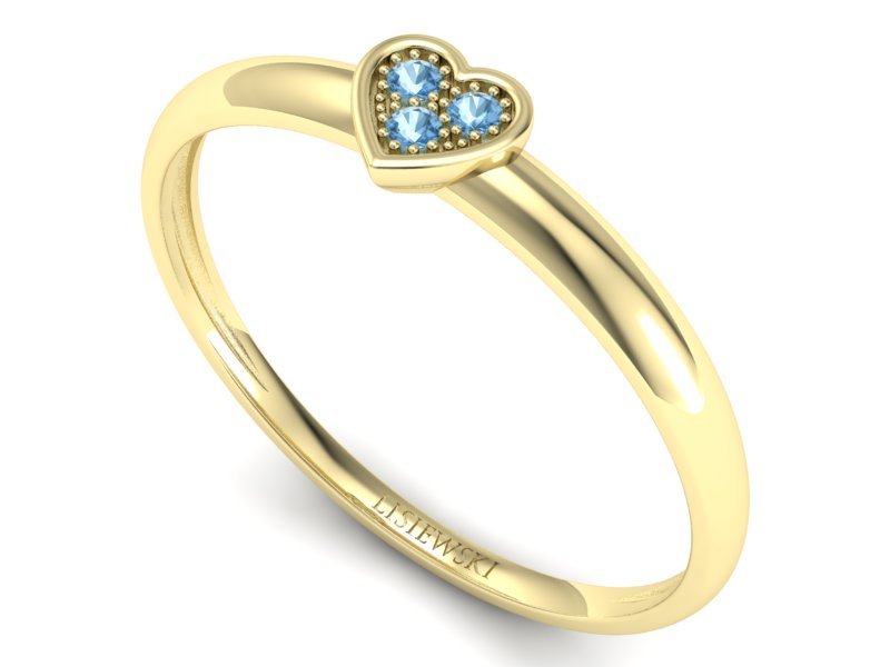 Złoty pierścionek z topazami żółte złoto - p16244ztp — zdjęcie 3