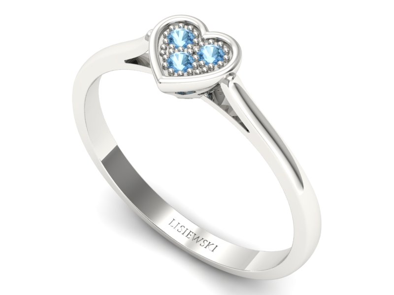 Złoty pierścionek z topazami białe złoto - p16245ba — zdjęcie 3