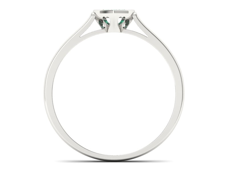 Złoty pierścionek białe złoto ze szmaragdami - p16245bsm — zdjęcie 2