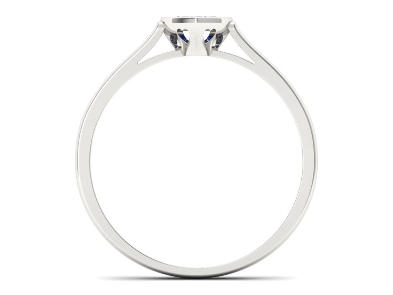 Złoty pierścionek z szafirami białe złoto - p16245bsz — zdjęcie 2