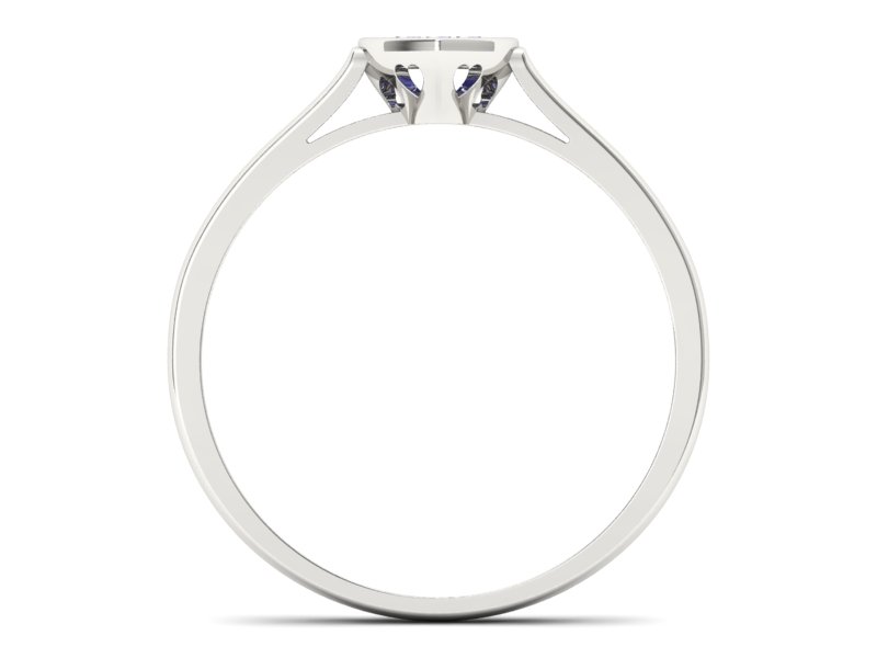 Złoty pierścionek z szafirami białe złoto - p16245bszc — zdjęcie 2