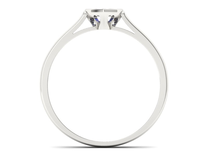 Złoty pierścionek z tanzanitami białe złoto - p16245bt — zdjęcie 2