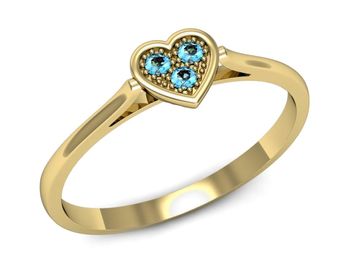 Złoty pierścionek z topazami - p16245za - 1