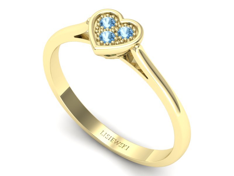 Złoty pierścionek z topazami żółte złoto - p16245za — zdjęcie 3