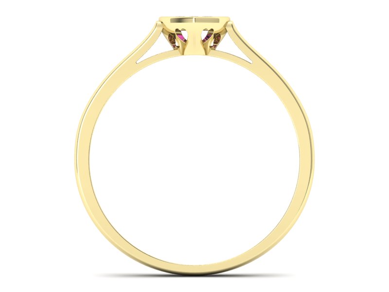 Złoty pierścionek żółte złoto z ametystami - p16245zat — zdjęcie 2