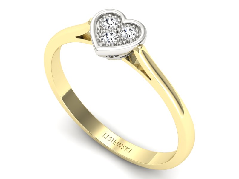 Pierścionek zaręczynowy z diamentami - p16245zb — zdjęcie 3