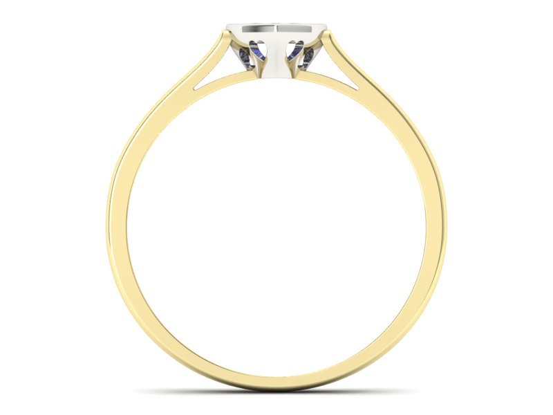 Pierścionek z tanzanitami żółte i białe złoto - p16245zbt — zdjęcie 2